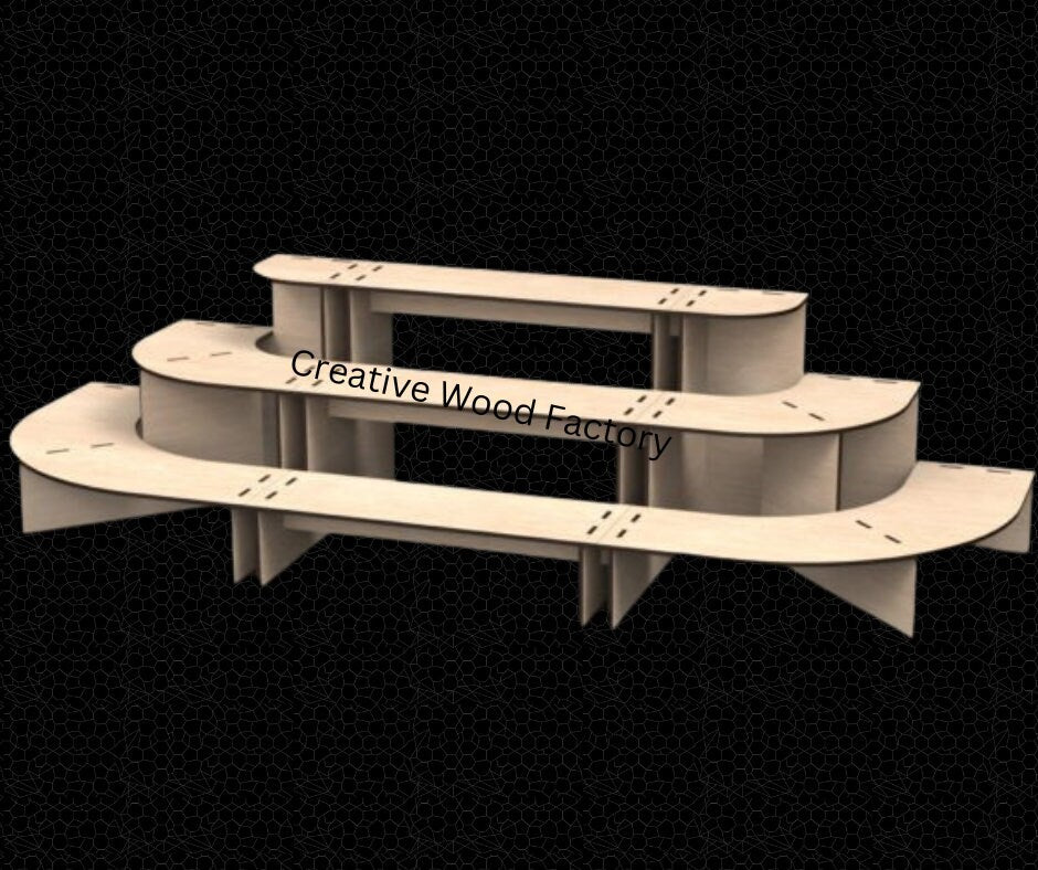 Freestanding 3-Tier MDF Product Display Stand for Retail & Events