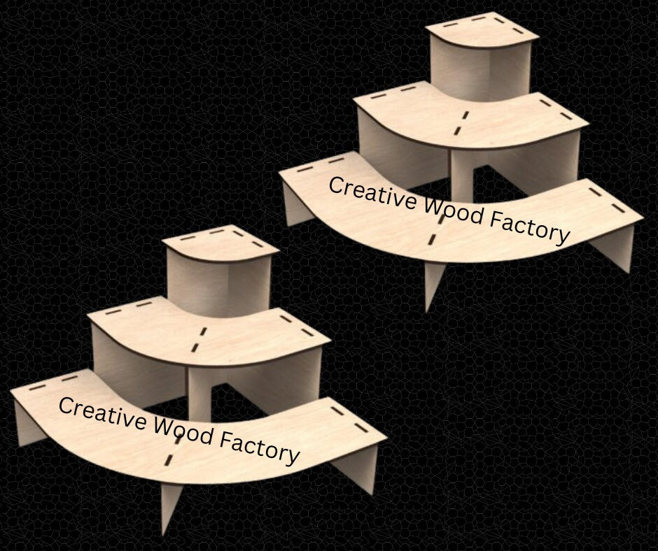 3 Tier Display Stand, Perfect for Displaying your Products SVG, LBRN, DFX