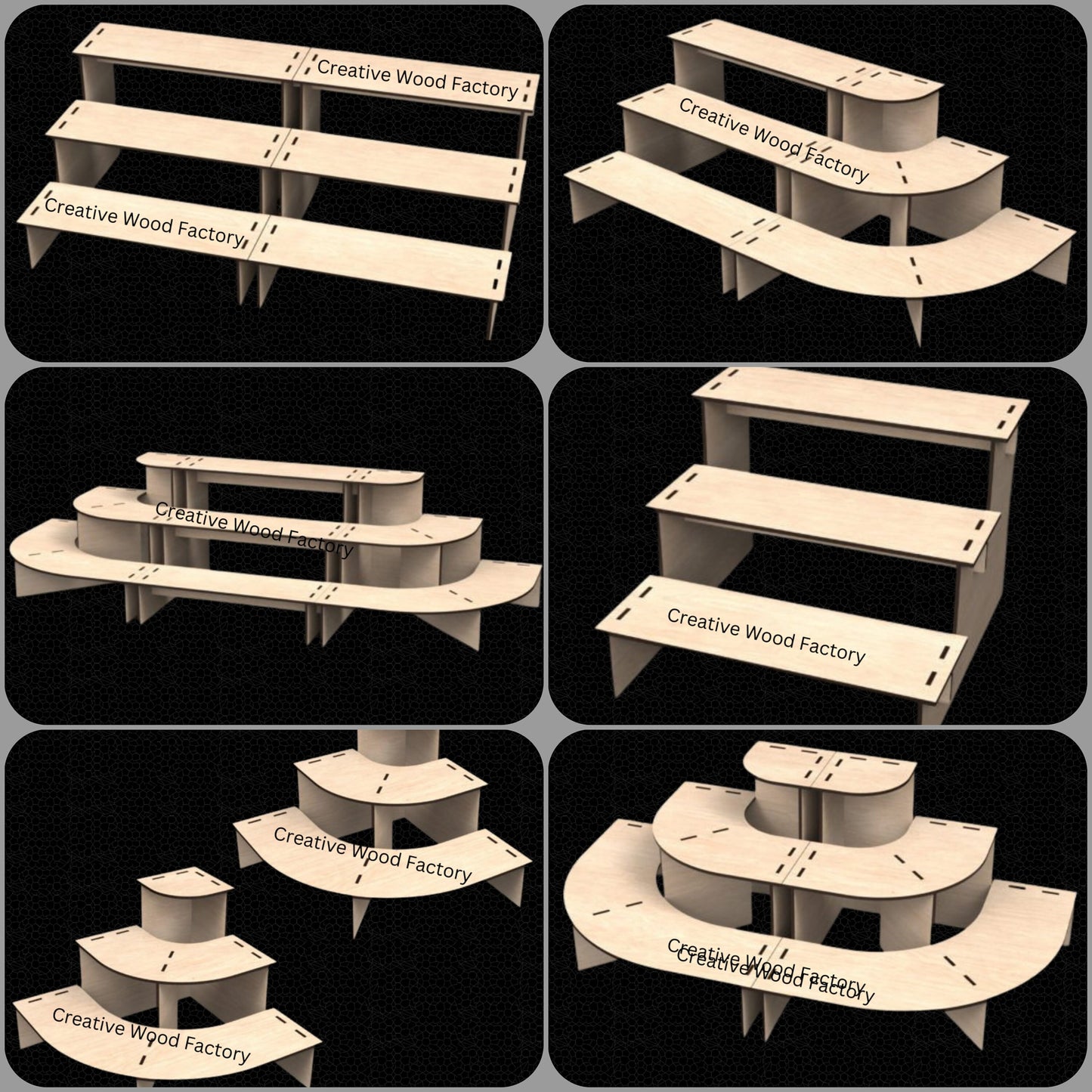 Freestanding 3-Tier MDF Product Display Stand for Retail & Events