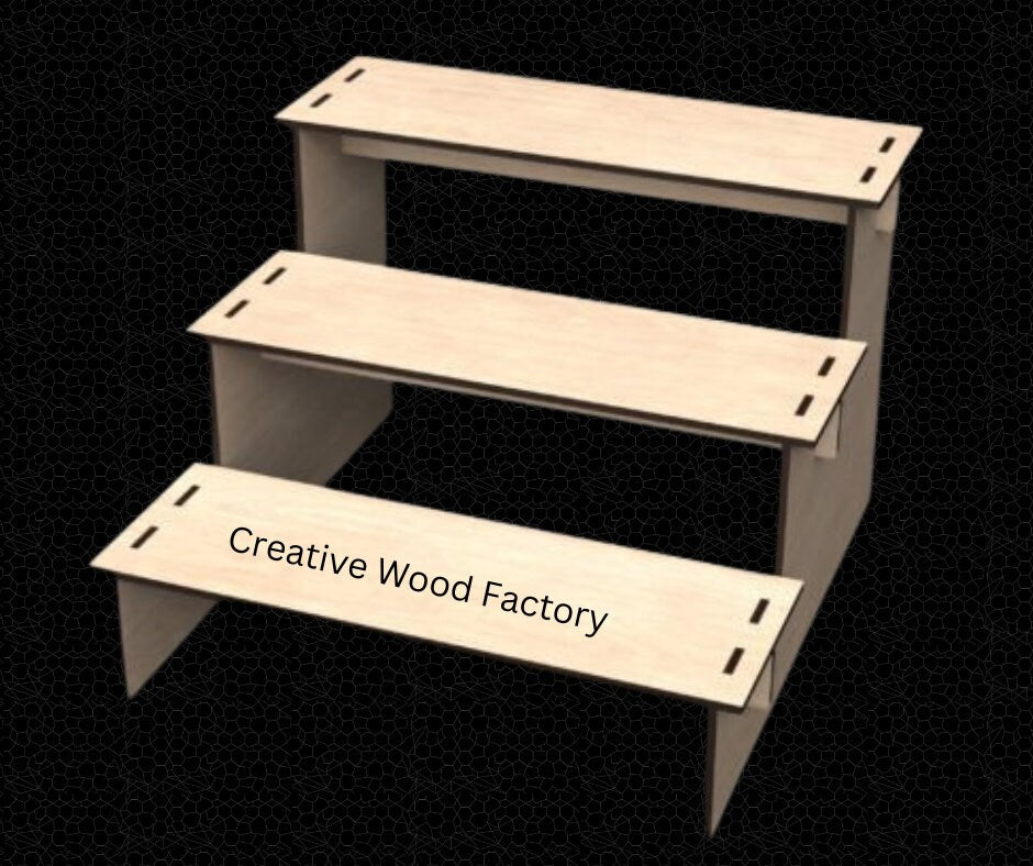 Freestanding 3-Tier MDF Product Display Stand for Retail & Events