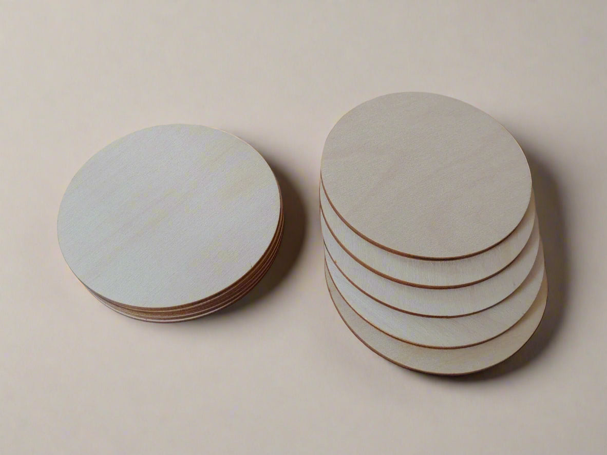 Wooden Plywood Coaster Blanks Round & Square Shapes Craft Blanks for DIY Projects, Painting & Engraving
