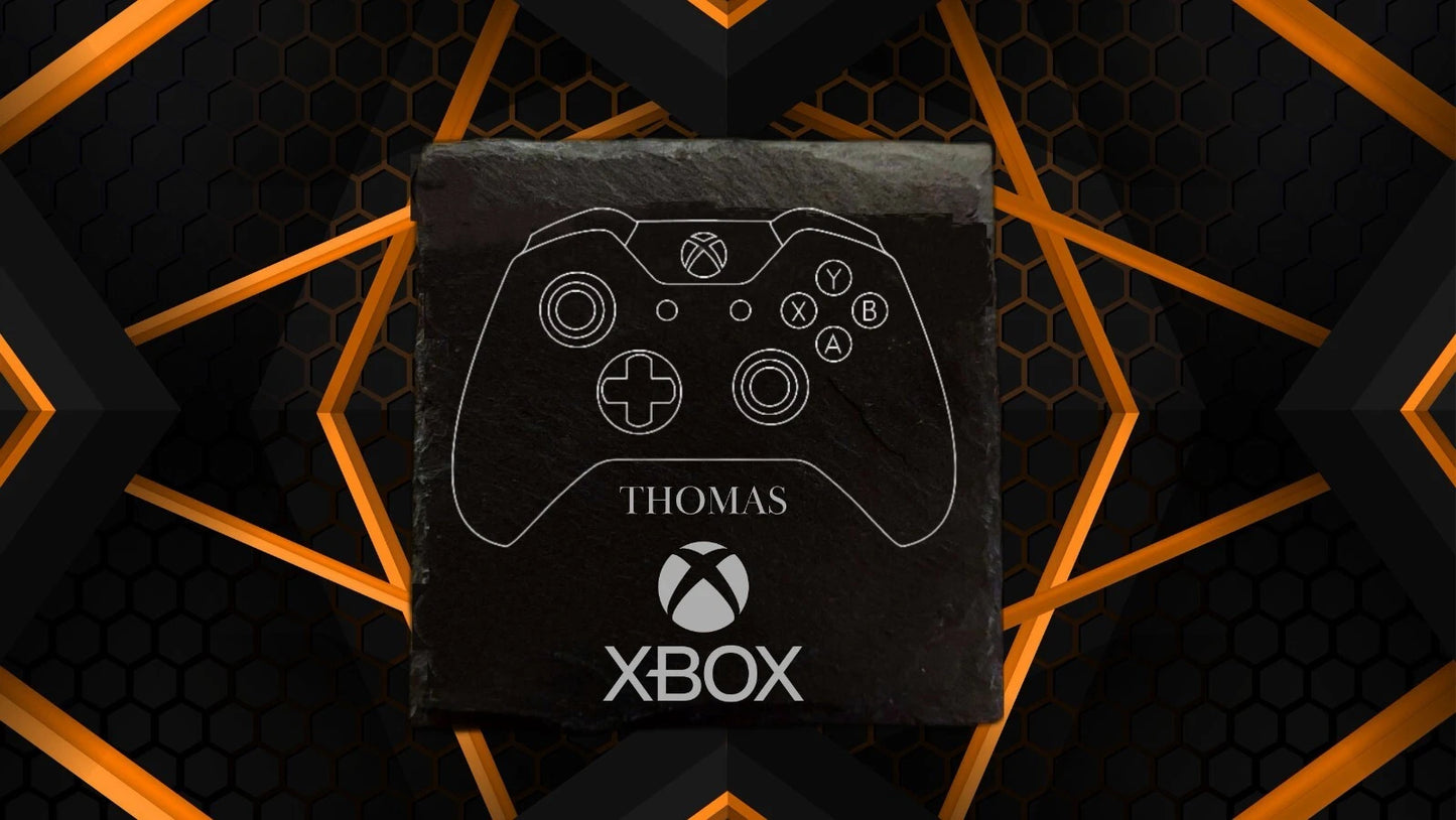 Gamer Slate Coaster – 10cm Square – XBOX & PlayStation Design – Funny Gaming Gift