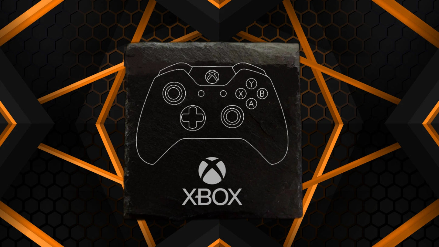 Gamer Slate Coaster – 10cm Square – XBOX & PlayStation Design – Funny Gaming Gift