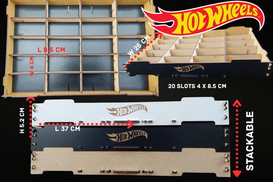 Stackable Storage Box for Collectible Hot Wheels Cars