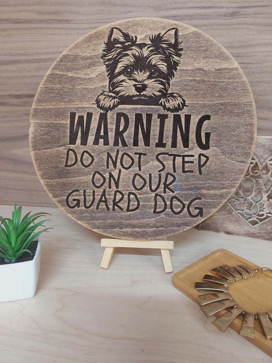 Funny Wooden Dog Warning Sign for Gate or Entrance – Handmade Humour for Your Home!