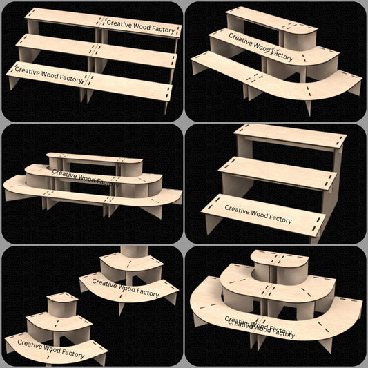 3 Tier Display Stand, Perfect for Displaying your Products SVG, LBRN, DFX