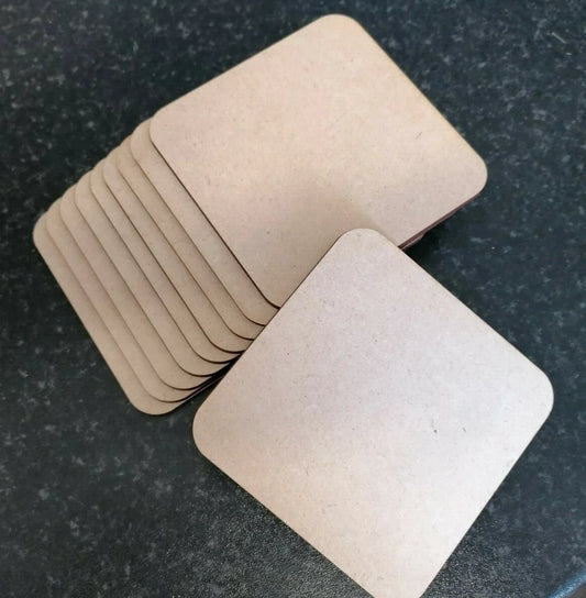 Wooden MDF Coaster Blanks Round & Square Shapes  Craft Blanks for DIY Projects, Painting & Engraving